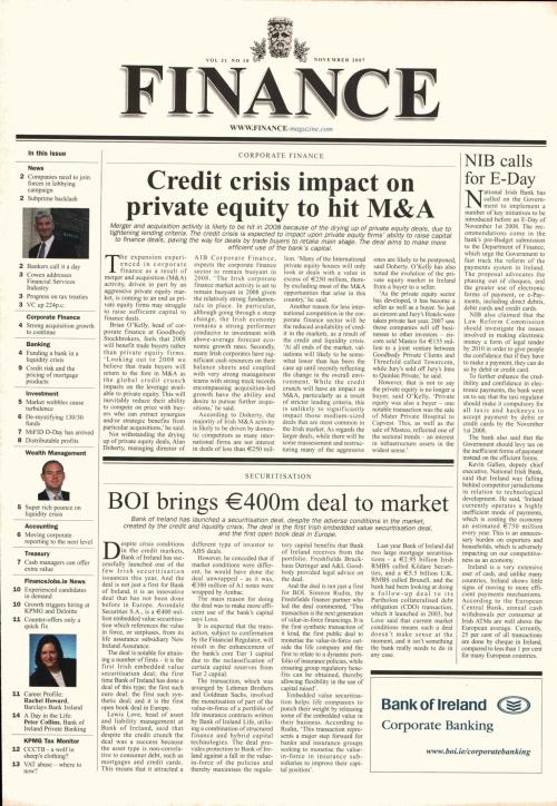November 2007 Issue of Finance Magazine