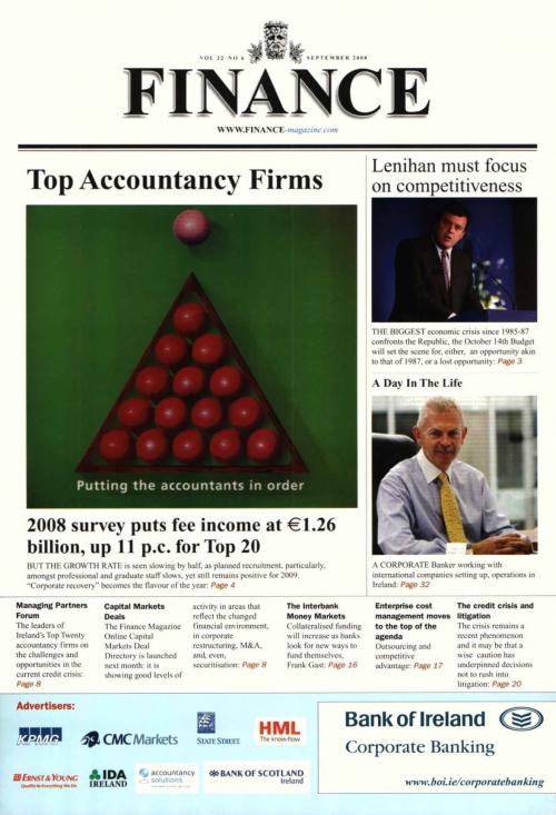 September 2008 Issue of Finance Magazine